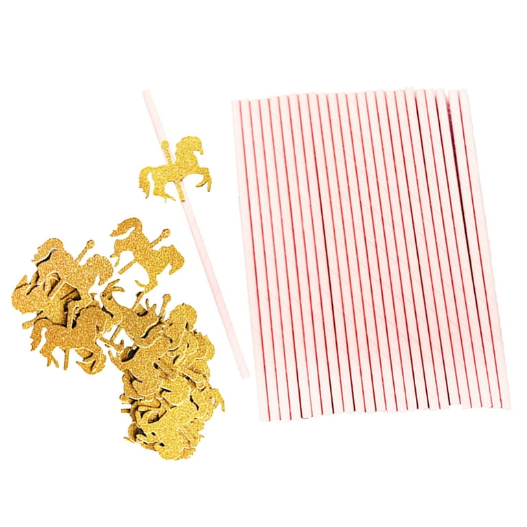 75pcs Sweet Glitter Gold Unicorn Paper Straws Kids Birthday Table Decor 75pcs Sweet Glitter Gold Unicorn Paper Straws Kids Birthday Table Decor